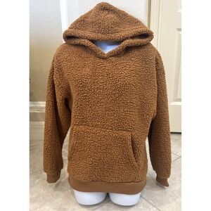 American Eagle Women's Brown Sherpa Hoodie Size XS Comfort Soft